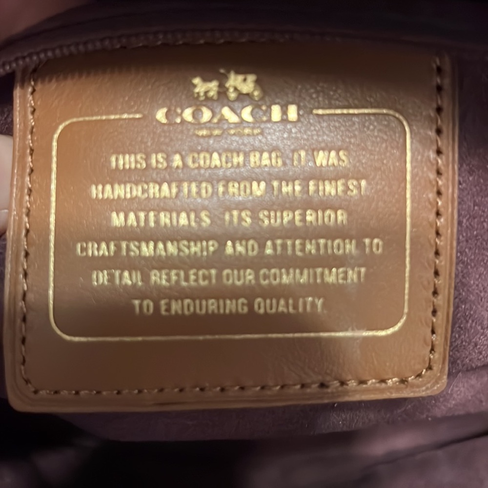 👜♥️ COACH Sierra Leather Satchel Handbag Black/Burgundy/Gold Tone Like New ❤️👜 - Picture 11 of 16